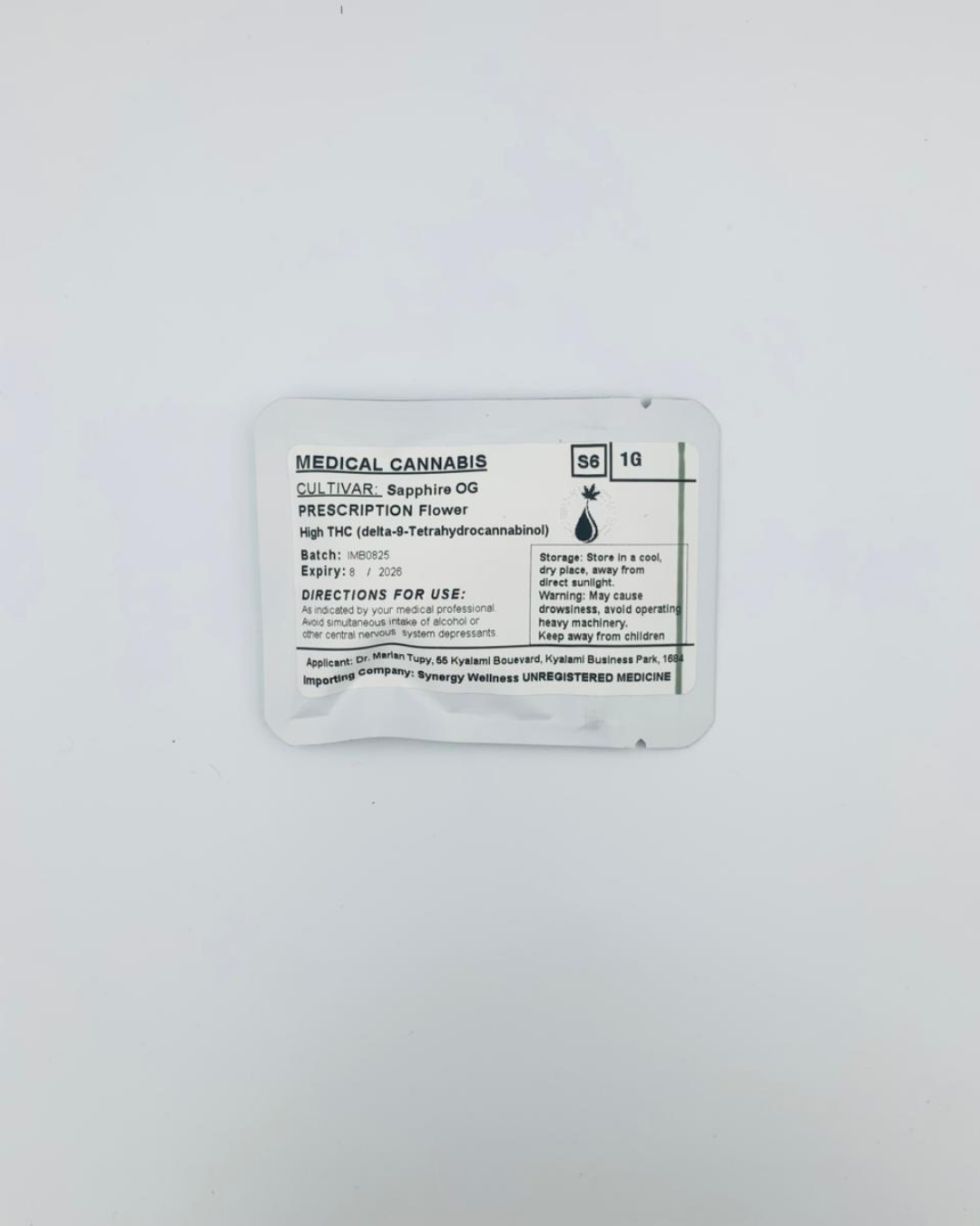 Indoor Flower Pouch 1g - Sapphire OG