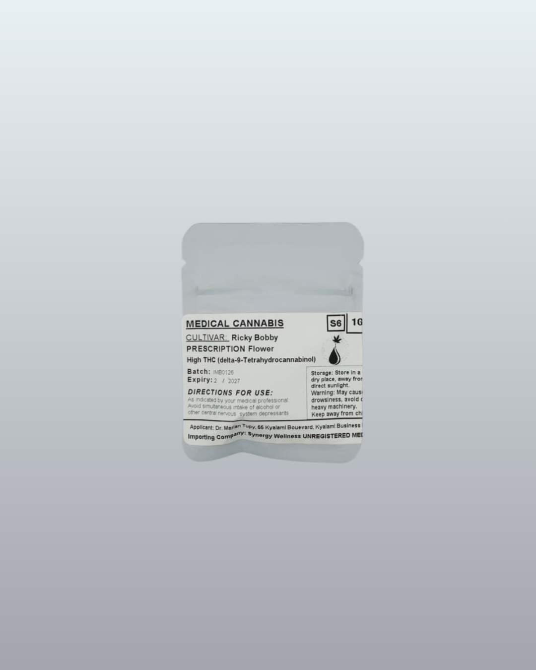 Indoor Flower Pouch 1g - Ricky Bobby