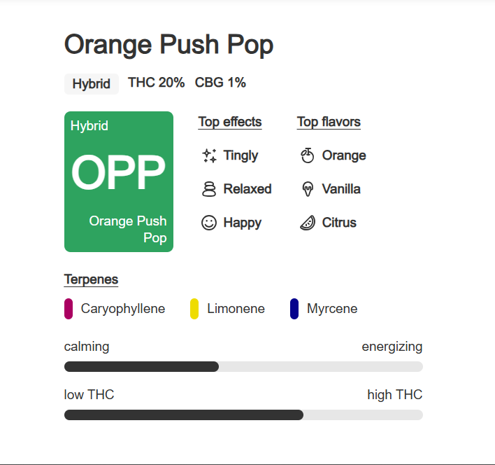 Indoor Flower Bag 5g - Orange Push Pops